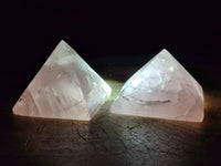 Polished Gemmy Rose Quartz Pyramids x 6 From Madagascar