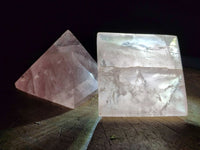 Polished Gemmy Rose Quartz Pyramids x 6 From Madagascar