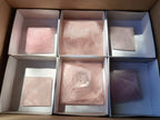 Polished Gemmy Rose Quartz Pyramids x 6 From Madagascar
