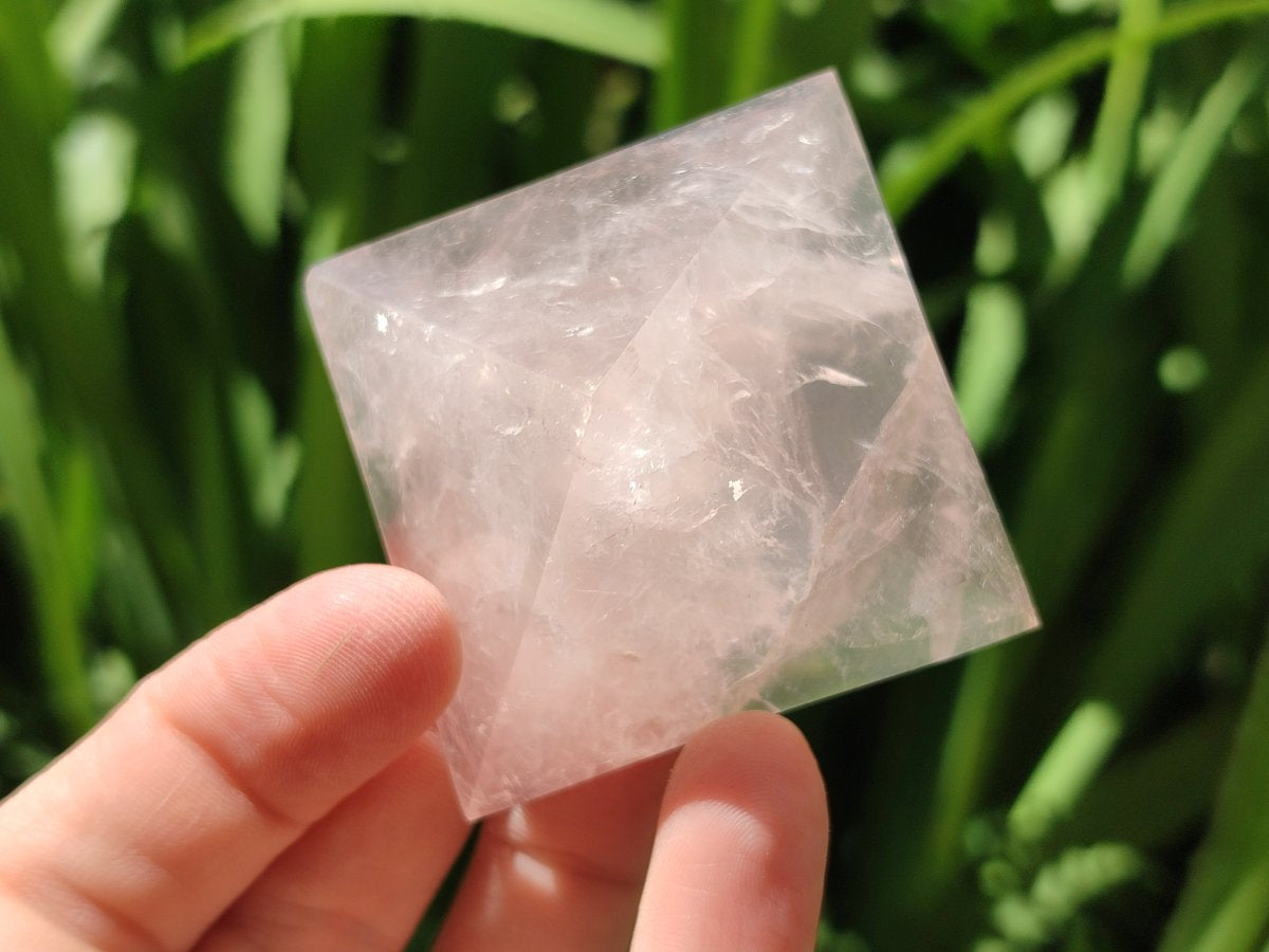 Polished Gemmy Rose Quartz Pyramids x 6 From Madagascar