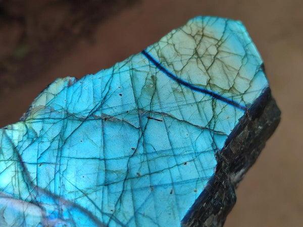Polished One Side Labradorite Display Pieces x 2 From Madagascar