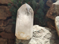 Polished Wispy Phantom Smokey Quartz Crystals x 2 From Madagascar