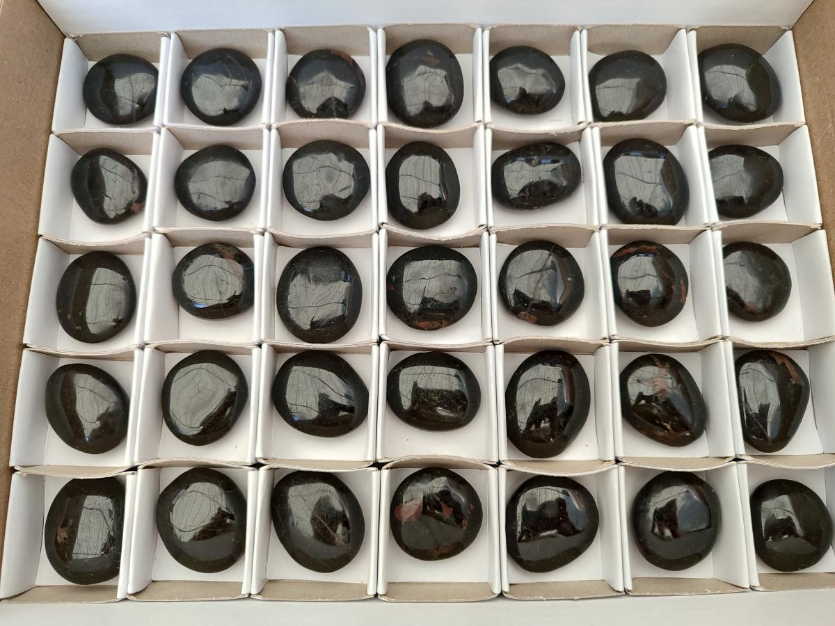 Polished Mini Black Tourmaline Free Forms x 35 From Madagascar