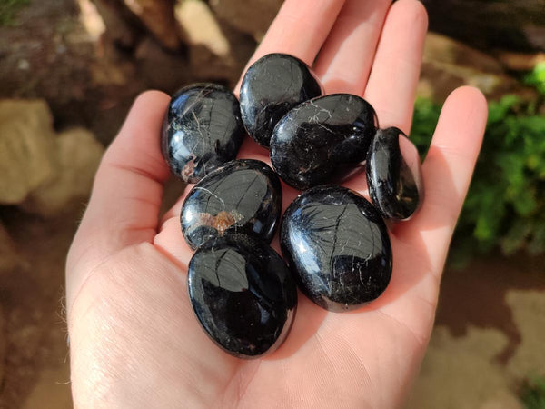 Polished Mini Black Tourmaline Free Forms x 35 From Madagascar