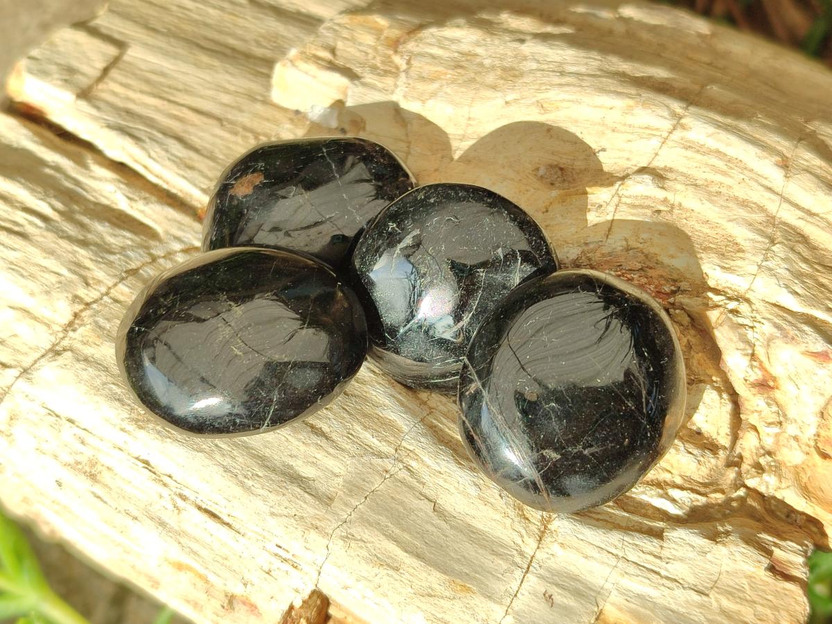 Polished Mini Black Tourmaline Free Forms x 35 From Madagascar