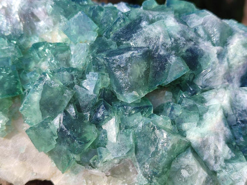 Natural Cubic Green Fluorite Cluster Specimen x 1 From Mandrosonoro, Madagascar - Toprock Gemstones and Minerals 