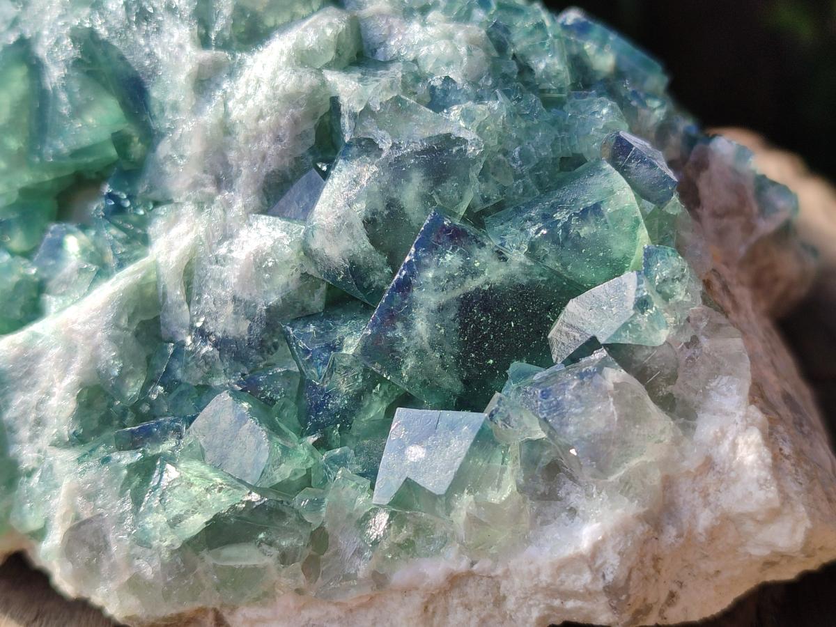 Natural Cubic Green Fluorite Cluster Specimen x 1 From Mandrosonoro, Madagascar