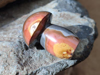 Polished Polychrome Jasper Mushrooms x 12 From NW Coast, Madagascar