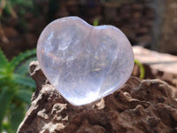 Polished Gemmy Rose Quartz Hearts x 6 From Madagascar