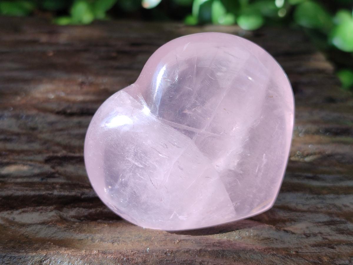 Polished Gemmy Rose Quartz Hearts x 6 From Madagascar