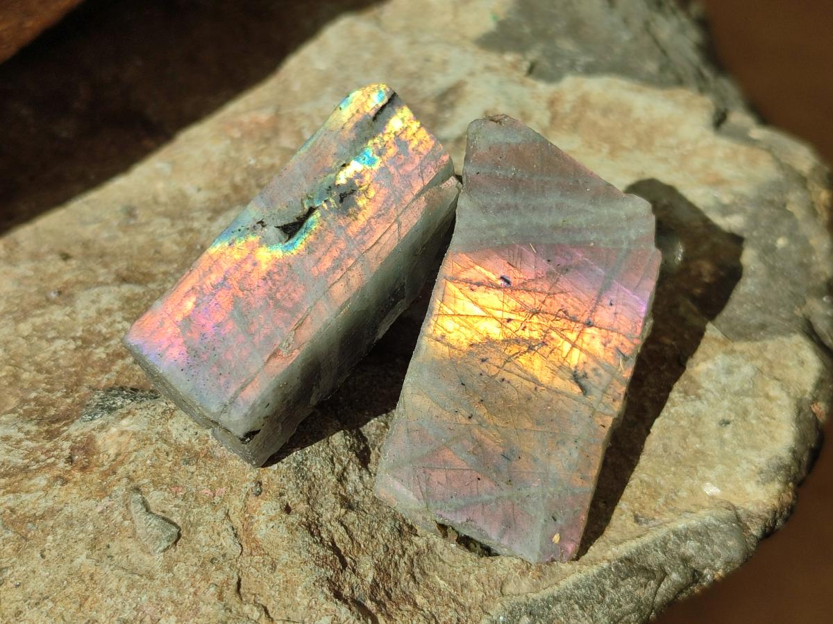 Polished One Side Labradorite Pieces x 26 From Madagascar