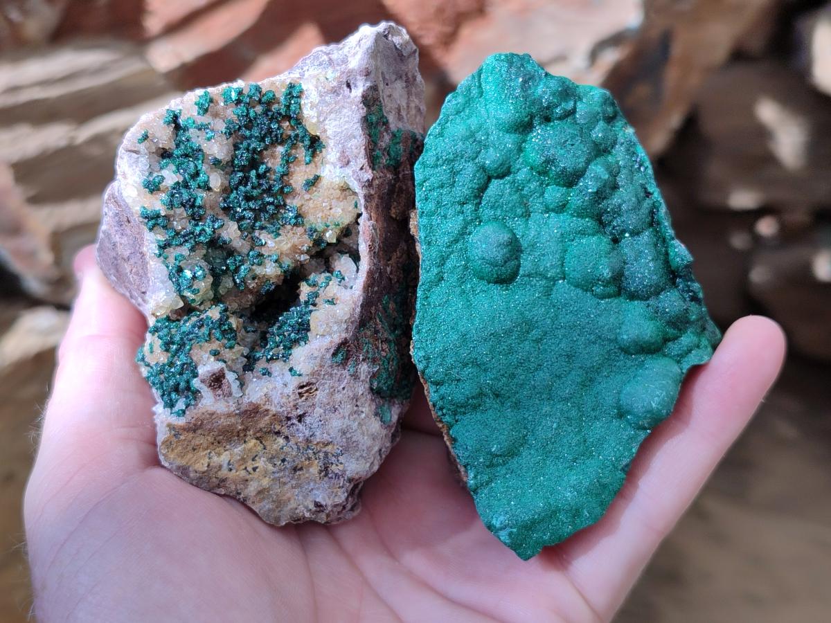 Natural Drusy Quartz Coated Ball Malachite On Dolomite Specimens x 6 From Mindingi Mine, Kambove, Congo