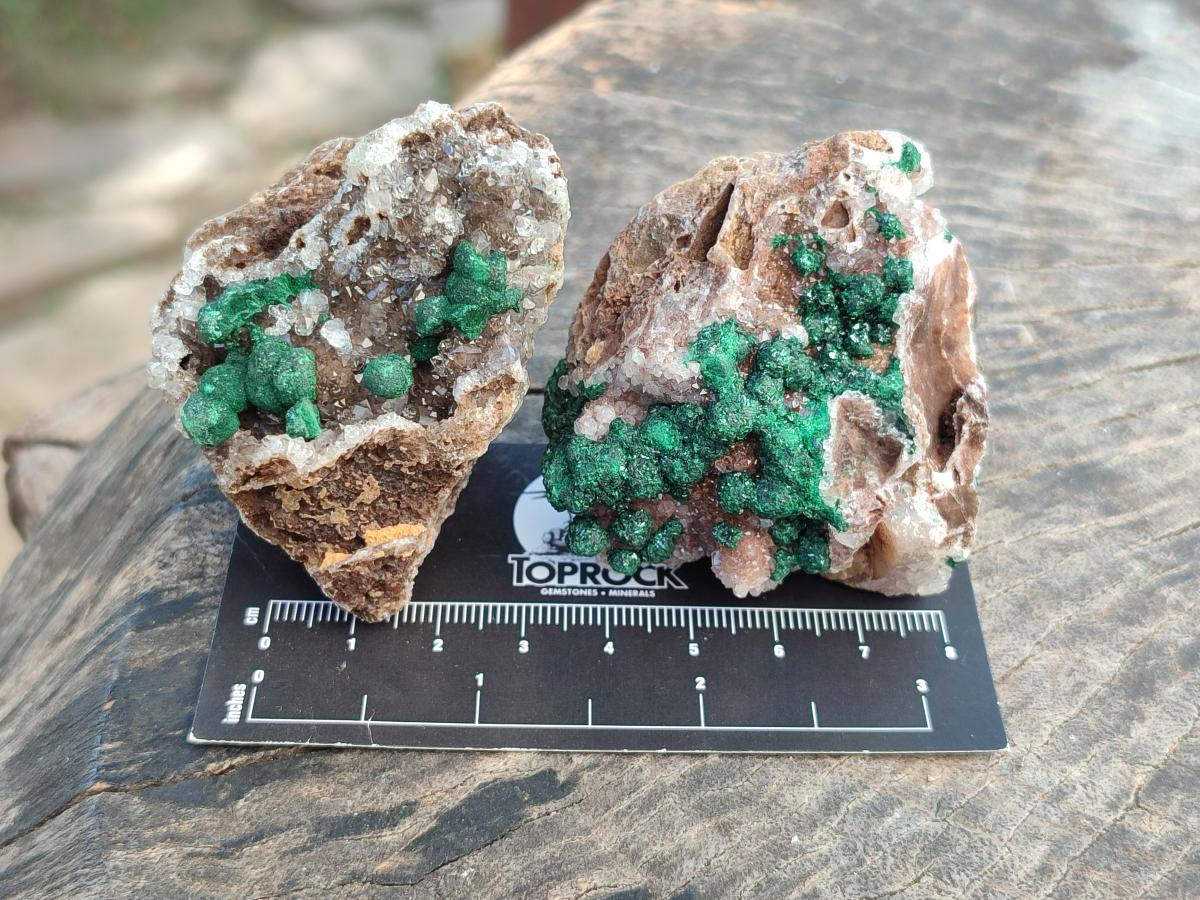 Natural Drusy Quartz Coated Ball Malachite On Dolomite Specimens x 6 From Mindingi Mine, Kambove, Congo