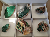 Natural Drusy Quartz Coated Ball Malachite On Dolomite Specimens x 6 From Mindingi Mine, Kambove, Congo