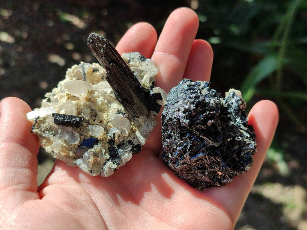 Natural Schorl Black Tourmaline with Feldspar Specimens x 12 From Erongo, Namibia