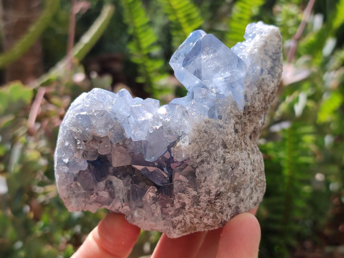 Natural Blue Celestite Geode Specimens x 2 From Sakoany, Madagascar