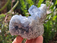 Natural Blue Celestite Geode Specimens x 2 From Sakoany, Madagascar