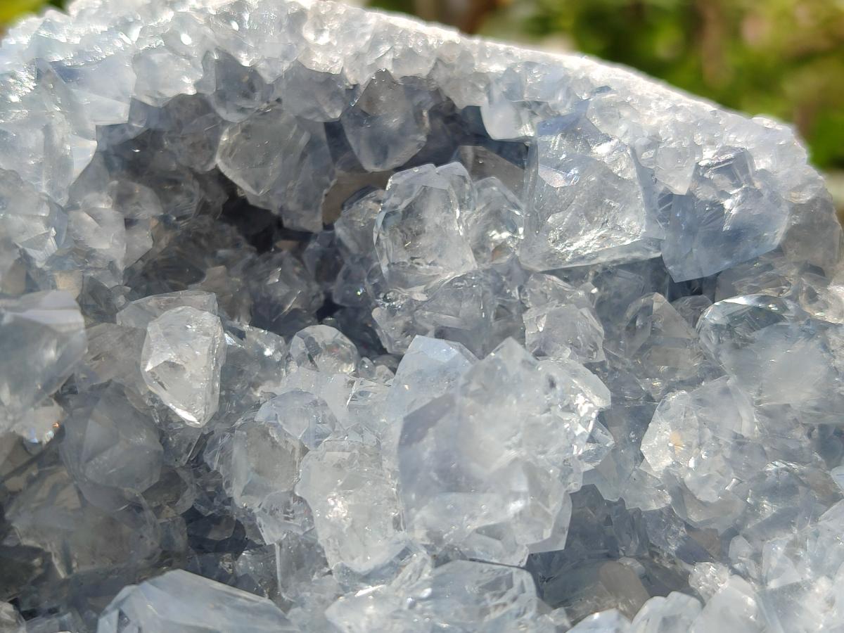 Natural Blue Celestite Geode Specimens x 2 From Sakoany, Madagascar