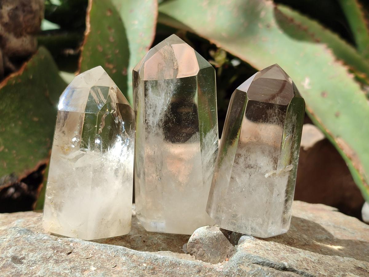 Polished Wispy Smokey Quartz Phantom Crystals x 6 From Madagascar