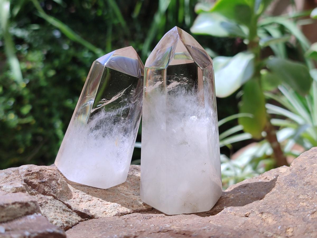 Polished Wispy Smokey Quartz Phantom Crystals x 6 From Madagascar