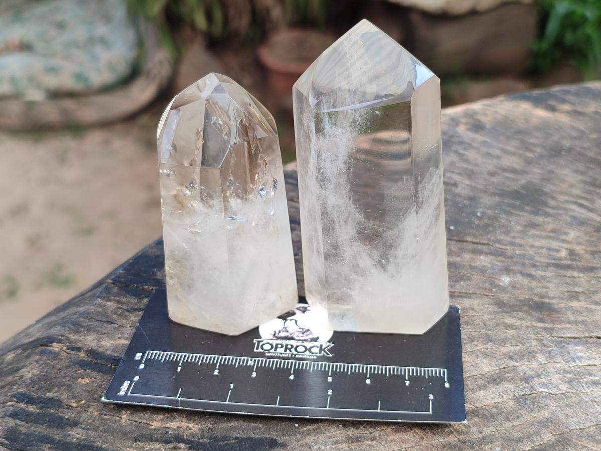 Polished Wispy Smokey Quartz Phantom Crystals x 6 From Madagascar