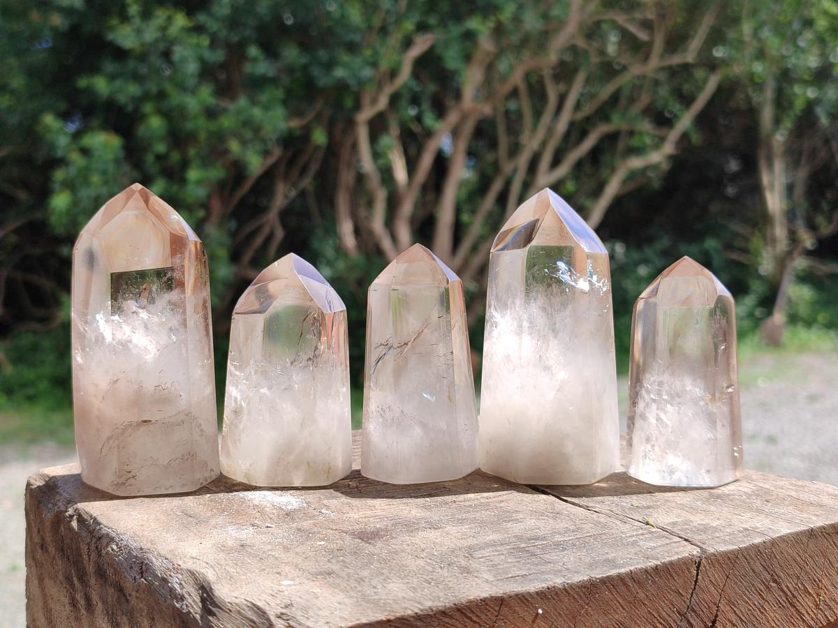 Polished Wispy Smokey Quartz Phantom Crystals x 6 From Madagascar