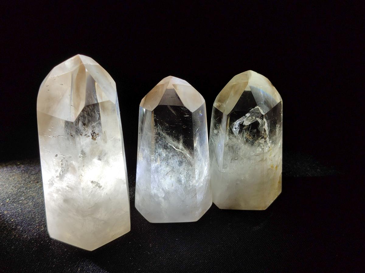 Polished Wispy Smokey Quartz Phantom Crystals x 6 From Madagascar