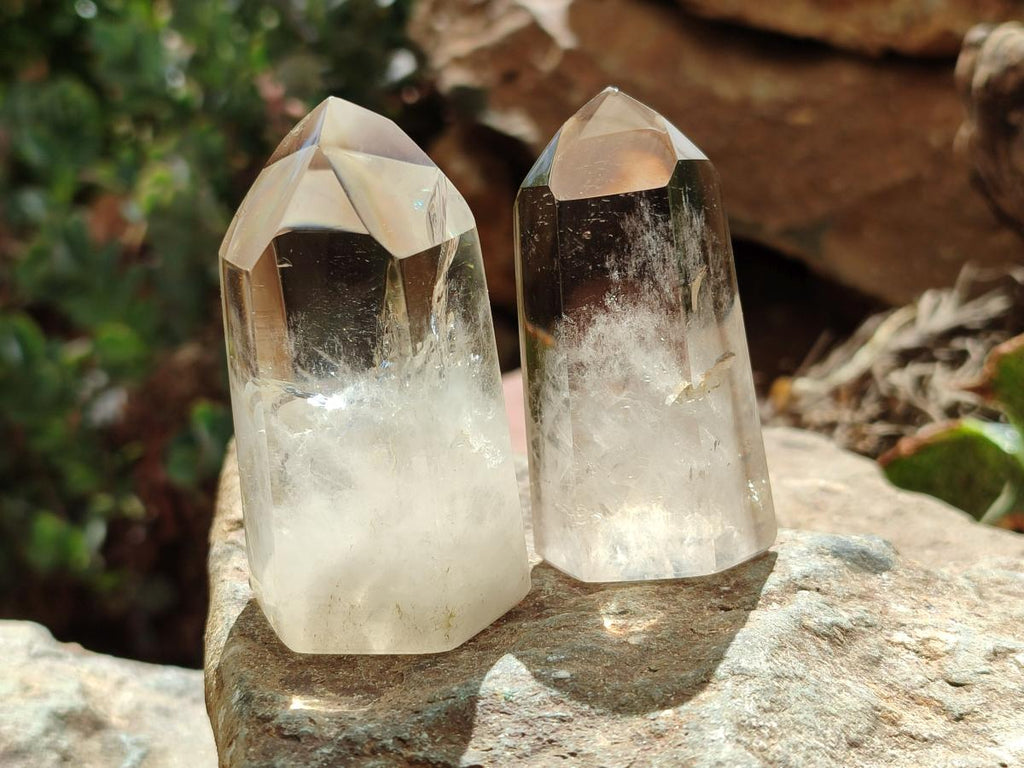 Polished Wispy Smokey Quartz Phantom Crystals x 6 From Madagascar