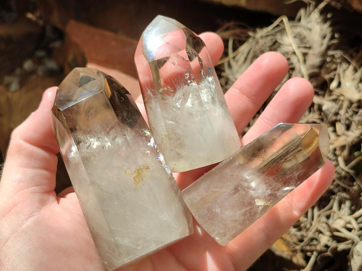 Polished Wispy Smokey Quartz Phantom Crystals x 6 From Madagascar