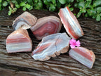 Polished On One Side Red Shashe River Agate Nodules x 6 From Shashe River, Zimbabwe - Toprock Gemstones and Minerals 