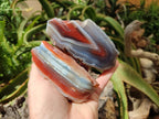 Polished On One Side Red Shashe River Agate Nodules x 6 From Shashe River, Zimbabwe - Toprock Gemstones and Minerals 