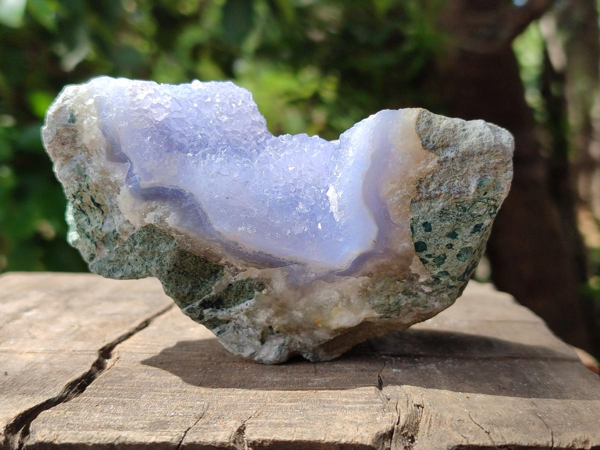 Natural Blue Lace Agate Geode Specimens x 6 From Nsanje, Malawi