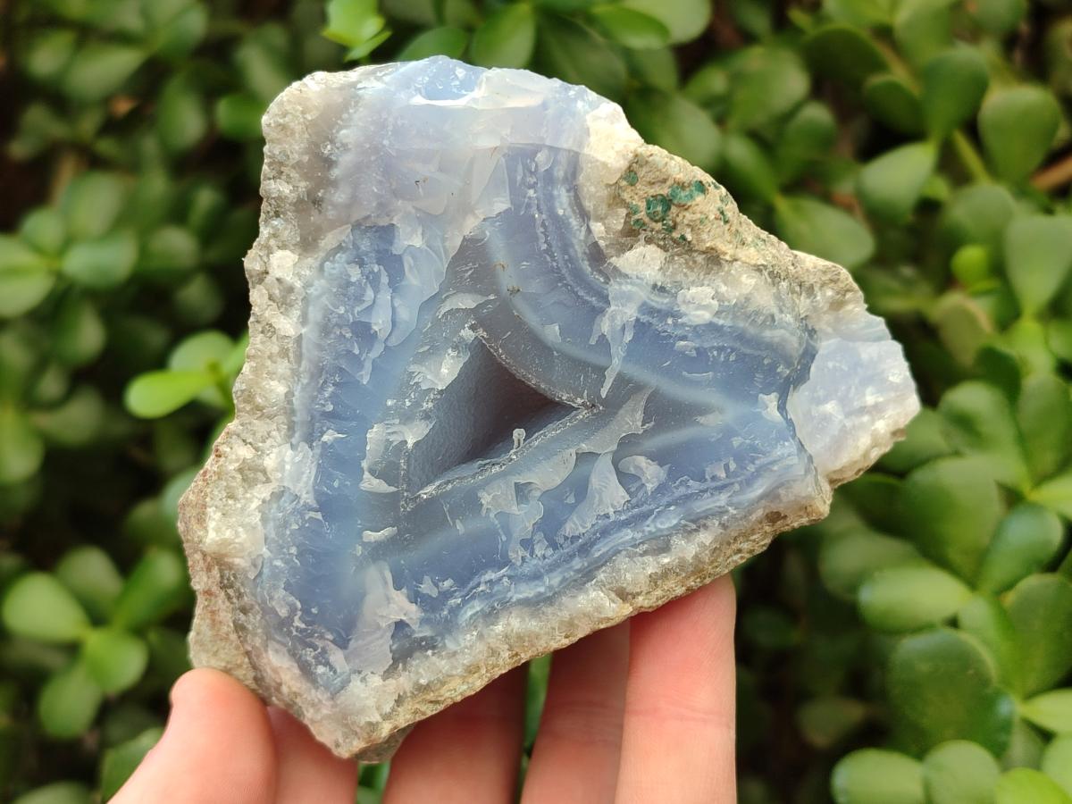 Natural Blue Lace Agate Geode Specimens x 6 From Nsanje, Malawi