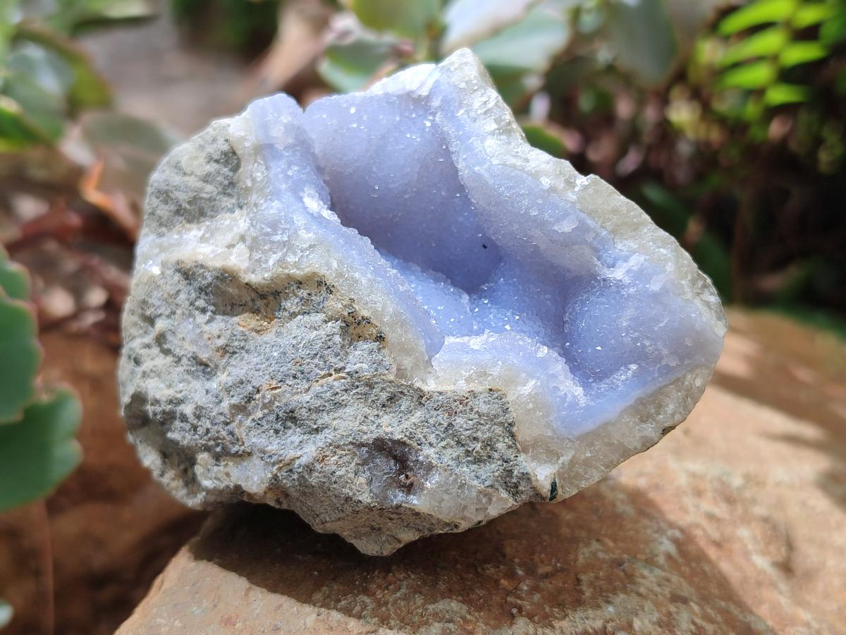 Natural Blue Lace Agate Geode Specimens x 6 From Nsanje, Malawi