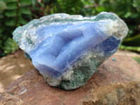 Natural Blue Lace Agate Geode Specimens x 6 From Nsanje, Malawi
