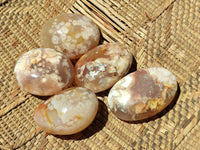 Polished Flower Agate Palm Stones x 24 From Antsahalova, Madagascar