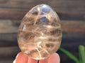 Polished Smokey Window Quartz Eggs x 5 From Madagascar