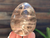 Polished Smokey Window Quartz Eggs x 5 From Madagascar