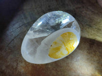 Polished Smokey Window Quartz Eggs x 5 From Madagascar