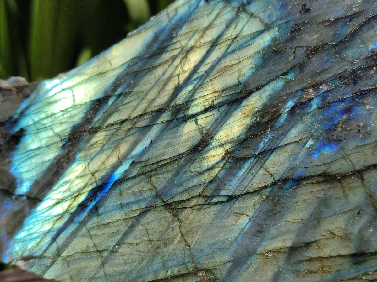 Polished XL One Side Labradorite Display Piece x 1 From Madagascar