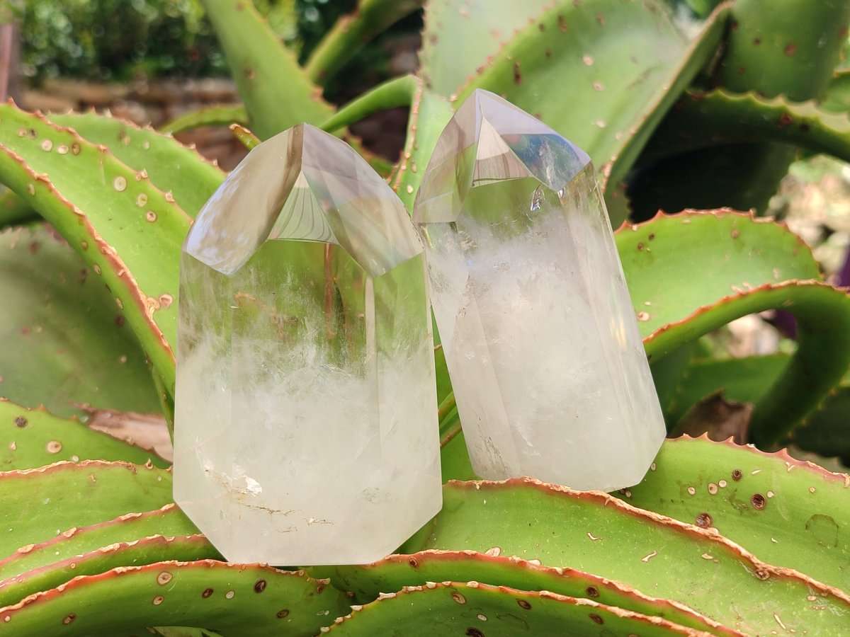 Polished Wispy Smokey Quartz Crystals x 4 From Madagascar