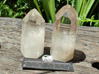 Polished Wispy Smokey Quartz Crystals x 4 From Madagascar