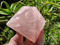 Hand Made Gemmy Rose Quartz Pyramids x 4 From Madagascar