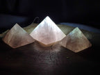 Hand Made Gemmy Rose Quartz Pyramids x 4 From Madagascar