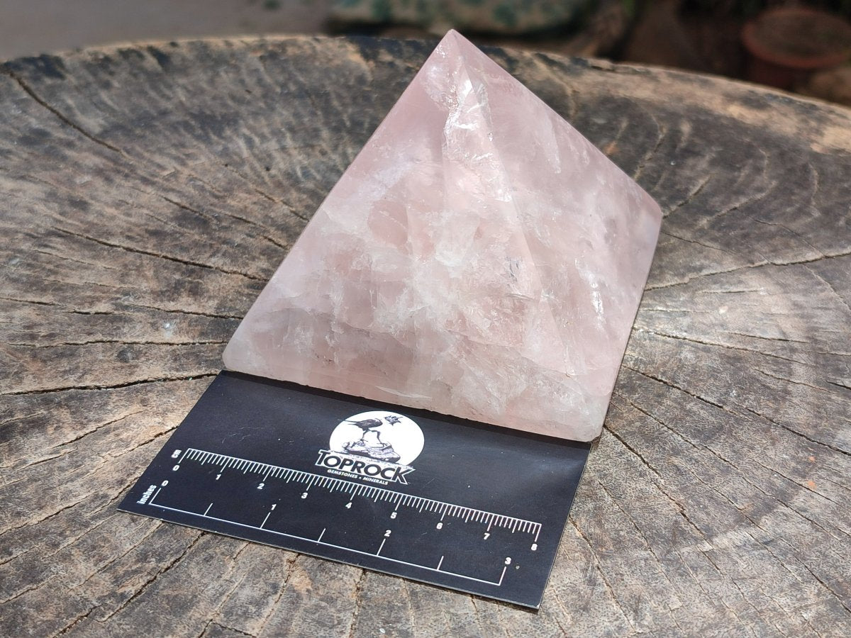 Hand Made Gemmy Rose Quartz Pyramids x 4 From Madagascar