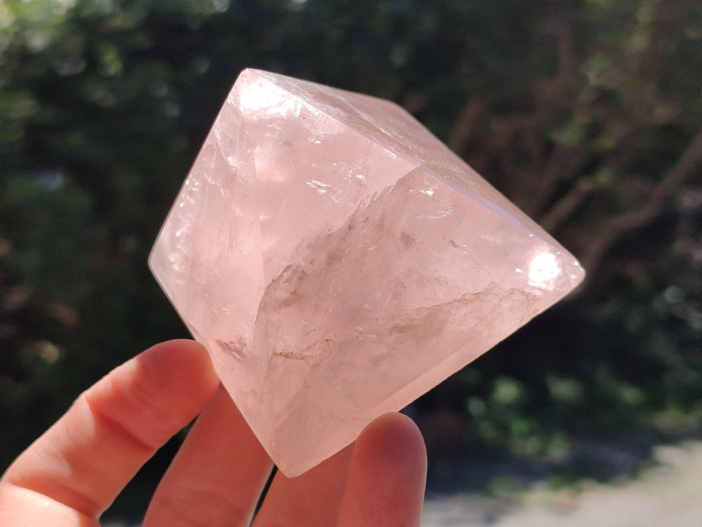 Hand Made Gemmy Rose Quartz Pyramids x 4 From Madagascar