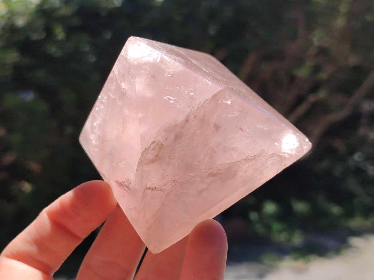 Hand Made Gemmy Rose Quartz Pyramids x 4 From Madagascar
