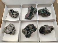 Natural Libethenite Crystals On Dolomite Matrix Specimens x 6 From Shituru, Congo
