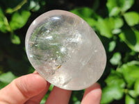 Polished Girasol Pearl Quartz Palm Stones x 12 From Ambatondrazaka, Madagascar