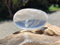 Polished Girasol Pearl Quartz Palm Stones x 12 From Ambatondrazaka, Madagascar